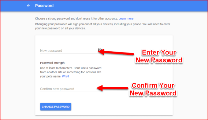 Change Password In Gmail