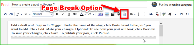 Page Break Option in Blogger