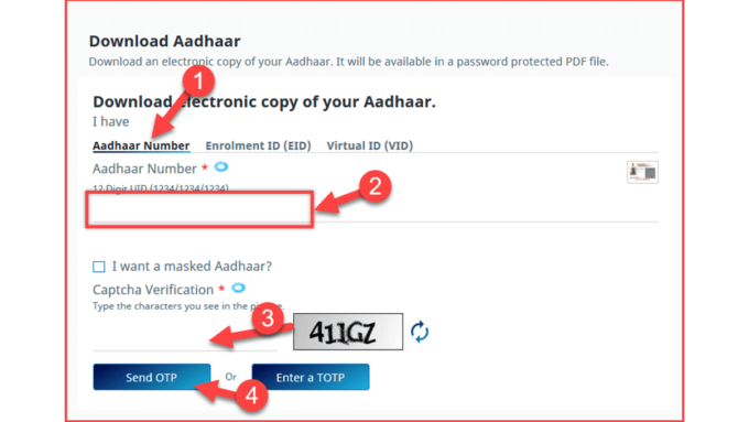 Download Aadhar Card With Aadhaar Number