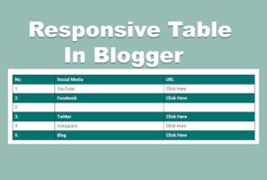 Responsive Table In Blogger