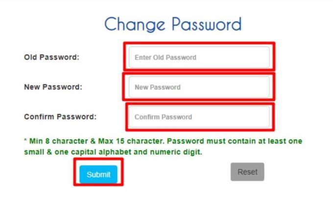 irctc password change