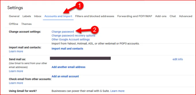 how to change gmail password